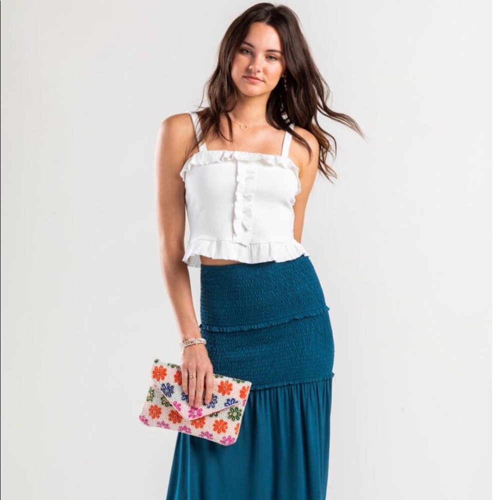 Ceina Ruched Midi Skirt